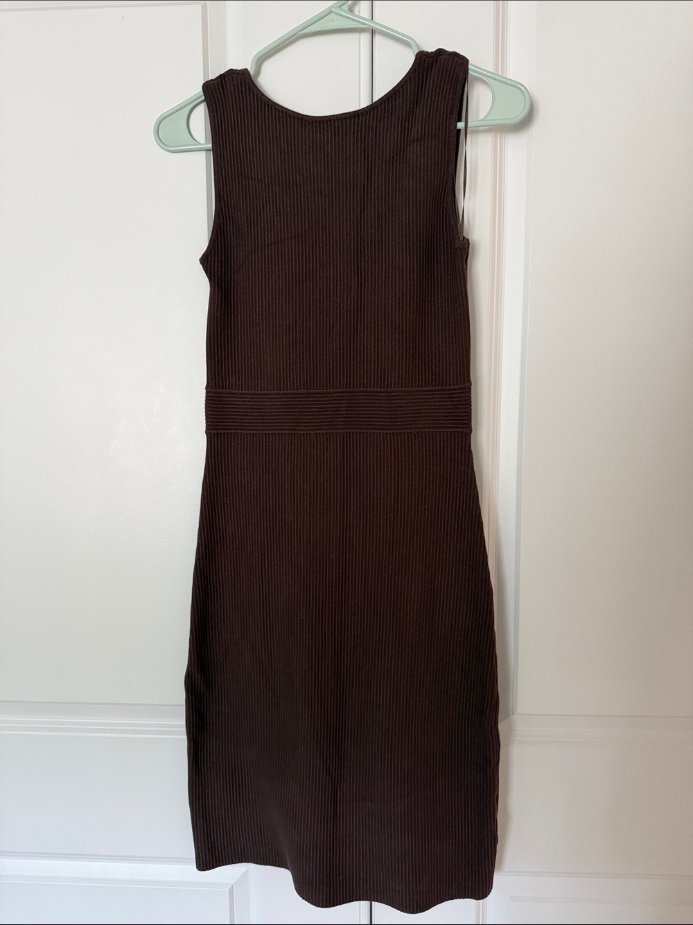 House of Harlow 1960 Chocolate Brown Ribbed Sleeveless Dress